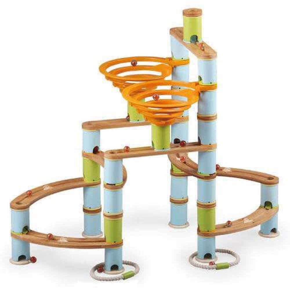 Fat Brain Toy Co. Bamboo Builder Marble Run 168 piece set